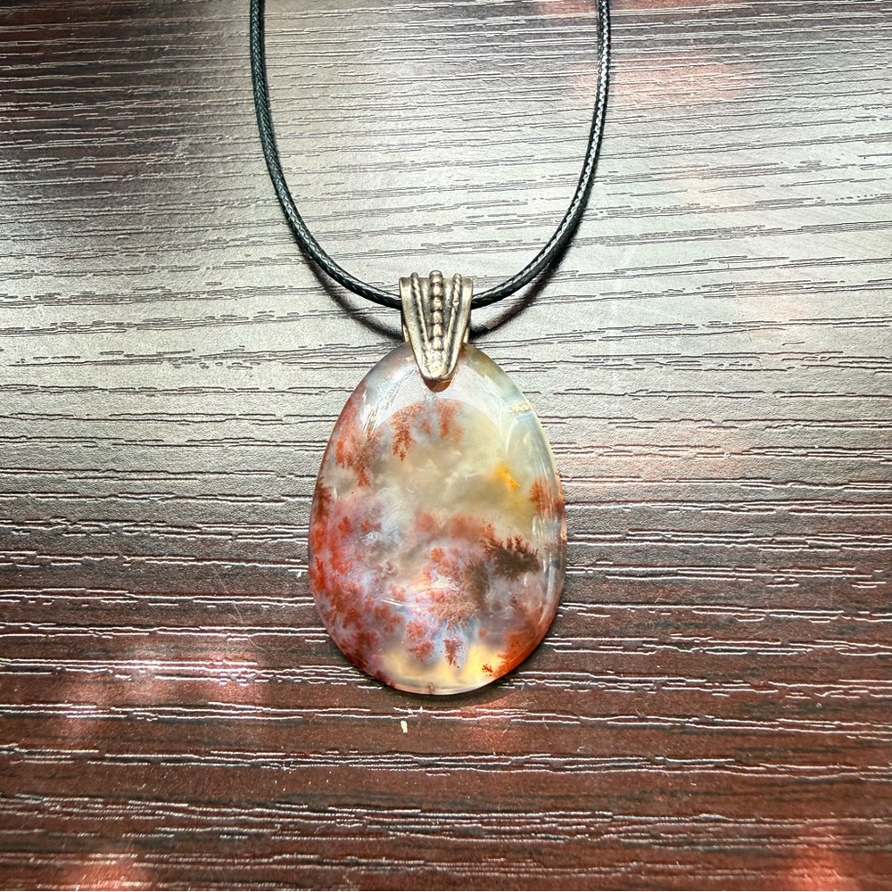 Handcrafted Moss Agate Pendant Necklace